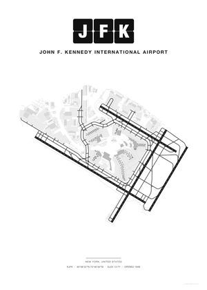 JFK John F. Kennedy International Airport map poster