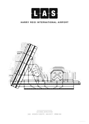 LAS Harry Reid International Airport map poster