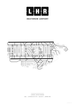LHR Heathrow Airport map poster