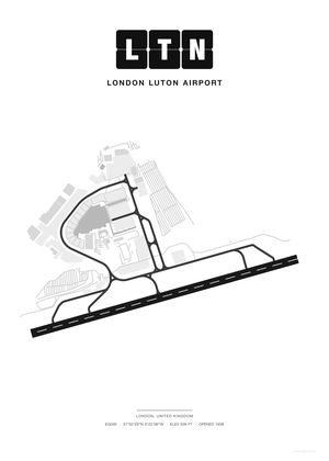 LTN London Luton Airport map poster