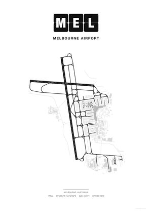MEL Melbourne Airport map poster
