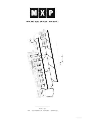 MXP Milan Malpensa Airport map poster