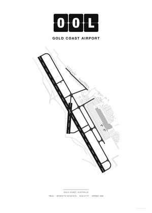 OOL Gold Coast Airport map poster