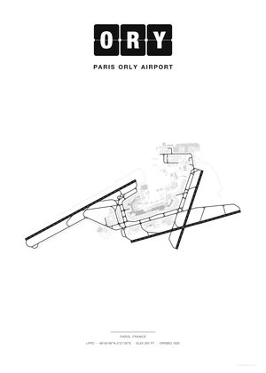 ORY Paris Orly Airport map poster