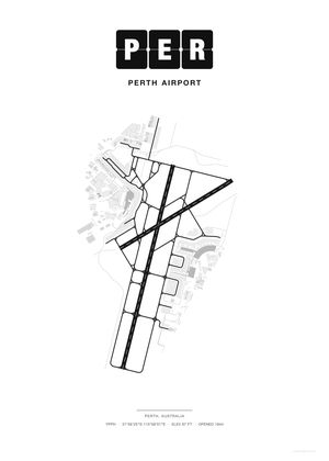 PER Perth Airport map poster