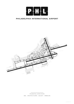 PHL Philadelphia International Airport map poster