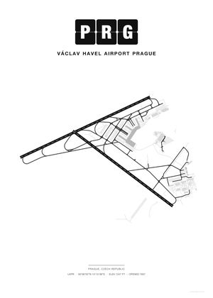 PRG Václav Havel Airport Prague map poster