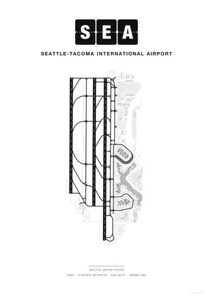 SEA Seattle-Tacoma International Airport map poster