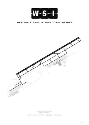 WSI Western Sydney International Airport map poster