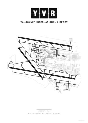 YVR Vancouver International Airport map poster