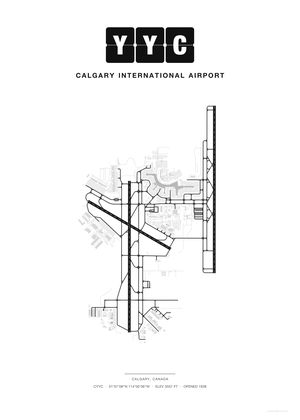 YYC Calgary International Airport map poster