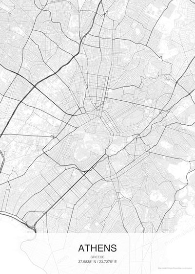 Athens map poster