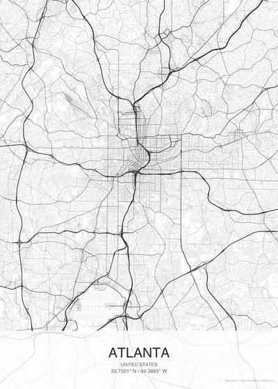 Atlanta map poster