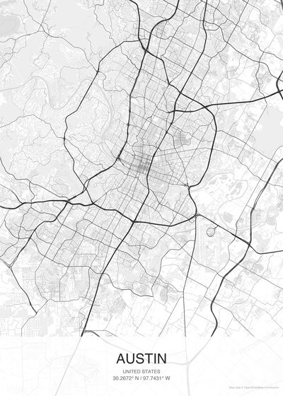 Austin map poster