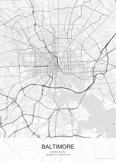 Baltimore map poster