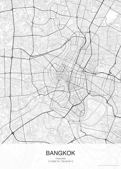 Bangkok map poster