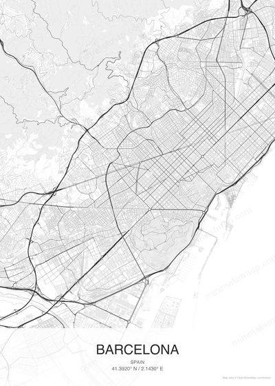 Barcelona map poster