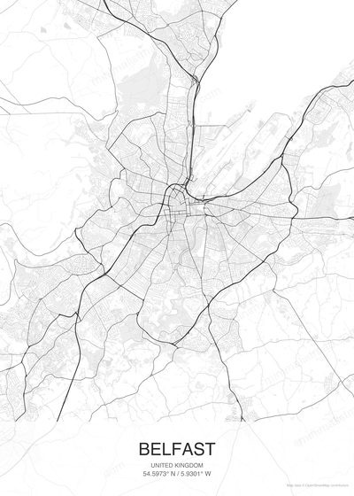 Belfast map poster