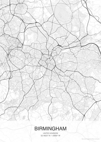 Birmingham map poster