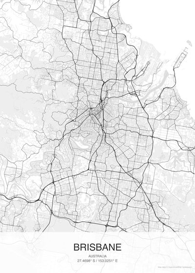 Brisbane map poster
