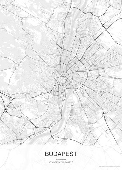 Budapest map poster