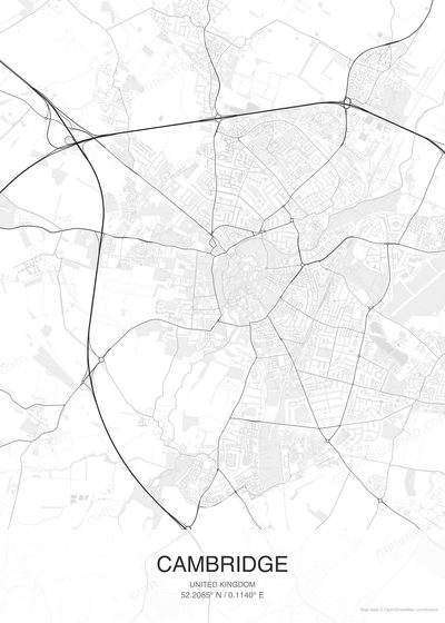 Cambridge map poster