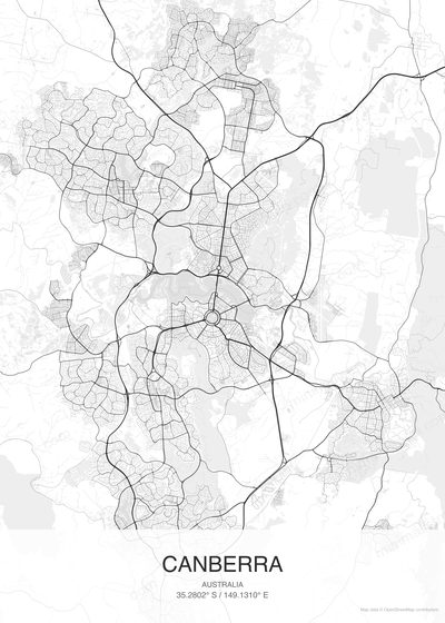 Canberra map poster