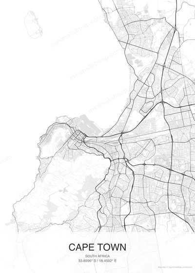 Cape Town map poster