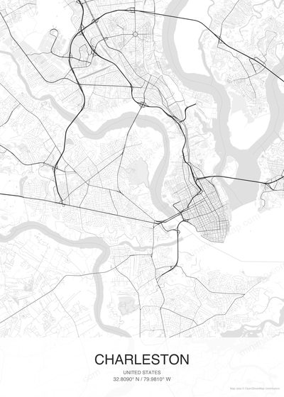 Charleston map poster