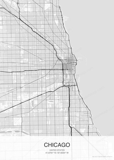 Chicago map poster