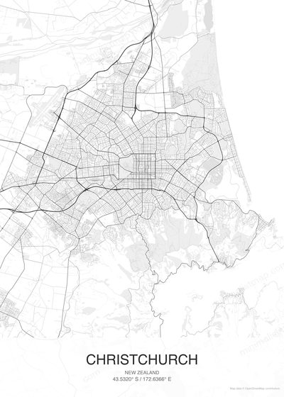 Christchurch map poster