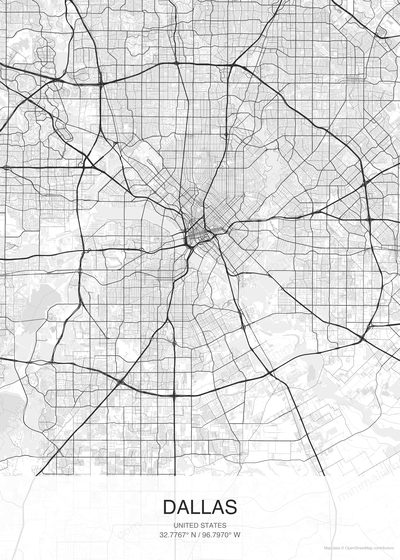 Dallas map poster