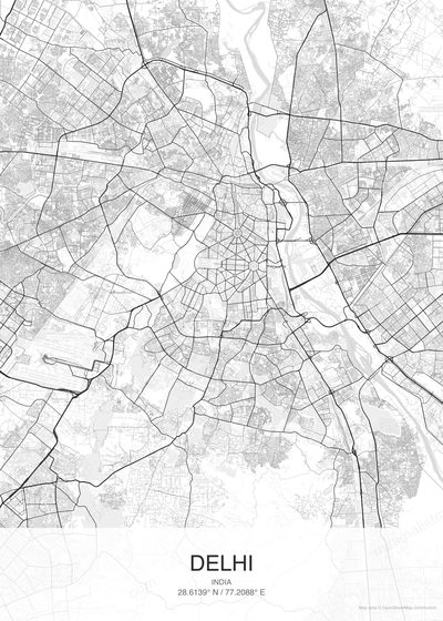 Delhi map poster