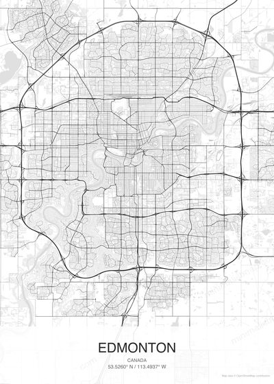 Edmonton map poster