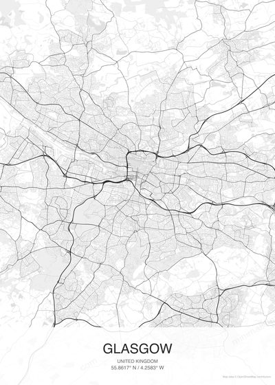 Glasgow map poster