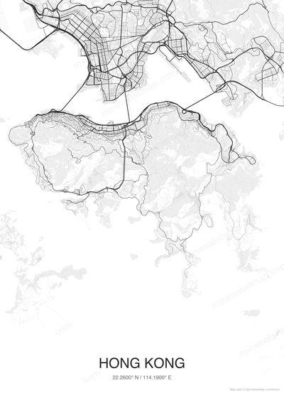 Hong Kong map poster