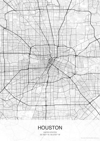 Houston map poster