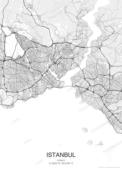 Istanbul map poster