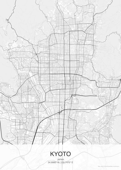 Kyoto map poster