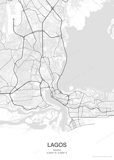 Lagos map poster