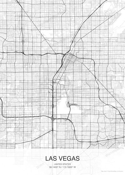 Las Vegas map poster