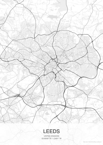 Leeds map poster