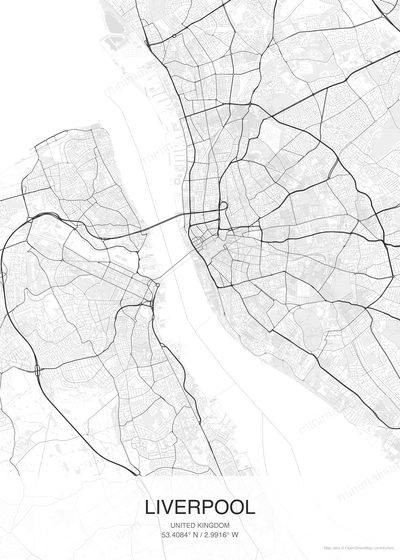 Liverpool map poster