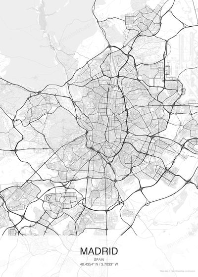 Madrid map poster