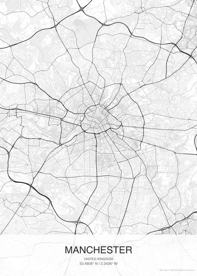 Manchester map poster