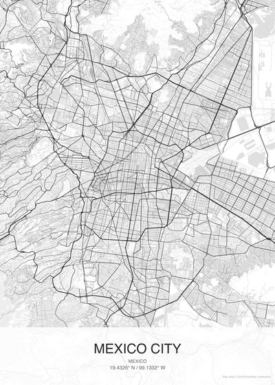 Mexico City map poster