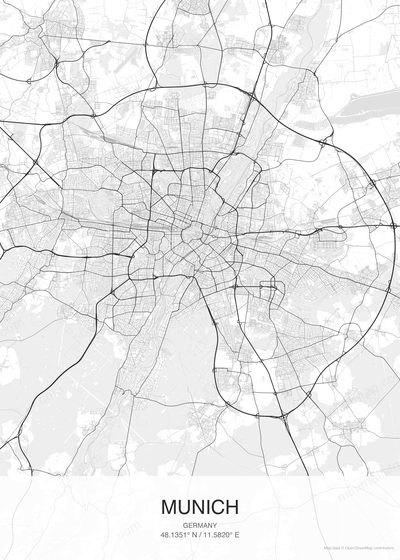 Munich map poster