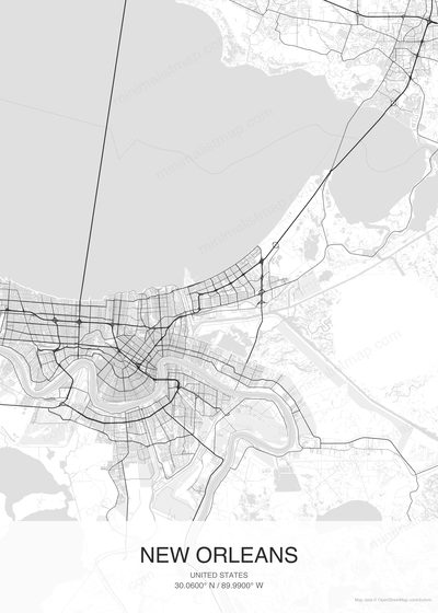 New Orleans map poster