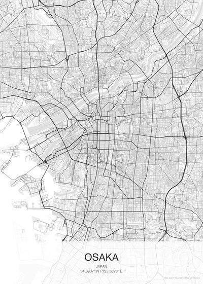 Osaka map poster