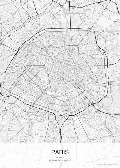 Paris map poster